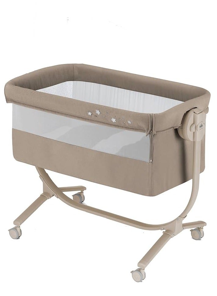 Cullami Co Bed Cradle - Brown, Co-sleeping Function, Portable And Convertible Baby Bassinet With Mosquito Net