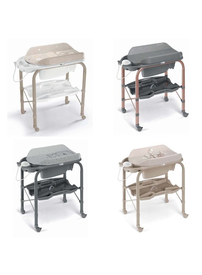 Changing Table With Storage Foldable And Portable With 4 Wheels, Age 0-6 Months