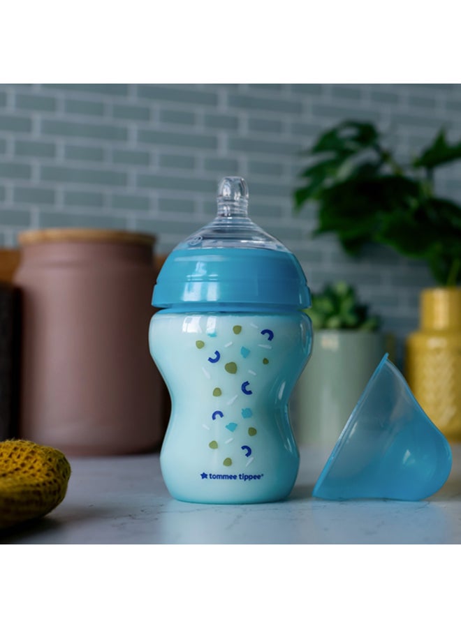 Pack Of 1 Advanced Closer To Nature Anti-Colic Baby Bottle, Slow-Flow Venting System 0 Months+, 260 ml, Assorted