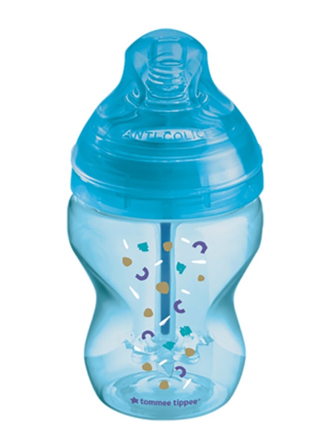 Pack Of 1 Advanced Closer To Nature Anti-Colic Baby Bottle, Slow-Flow Venting System 0 Months+, 260 ml, Assorted