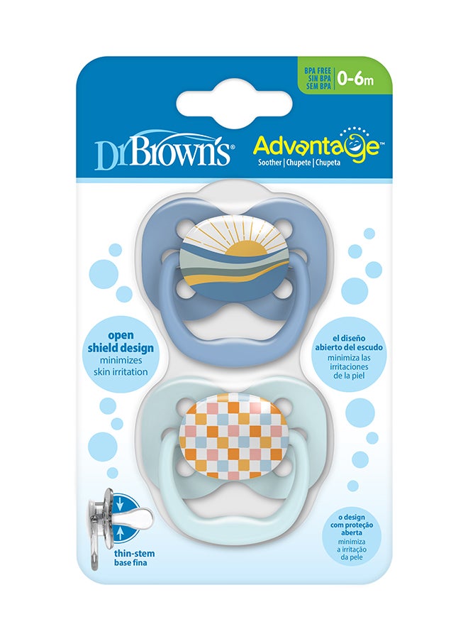 Advantage Stage-1 Pacifier, 0-6 Months, Pack Of 2 - Multicolor