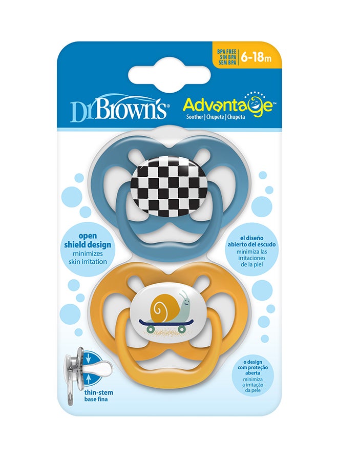 Advantage Stage 2 Pacifier, 6-18 Months, Pack Of 2 - Assorted