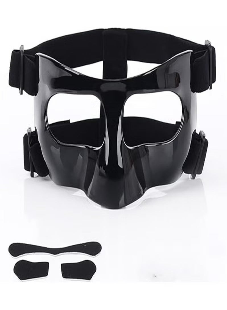 Face Shield Masks for Soccer and basketball Sports, Adjustable for Adults and Teenagers, Suitable for Men and Women （black）