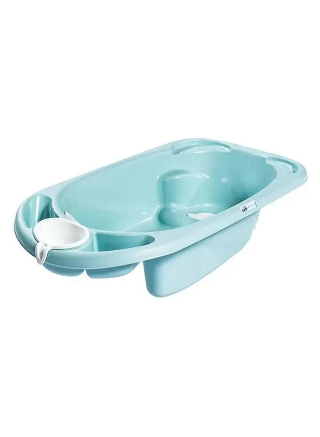 Baby Bagno Bath Tub - Blue , Bathtime For Baby, Soap And Sponge Trays, Shower Accessory, Support Feet, Plug To Drain The Water, From 0 To 12 Months, Made In Italy