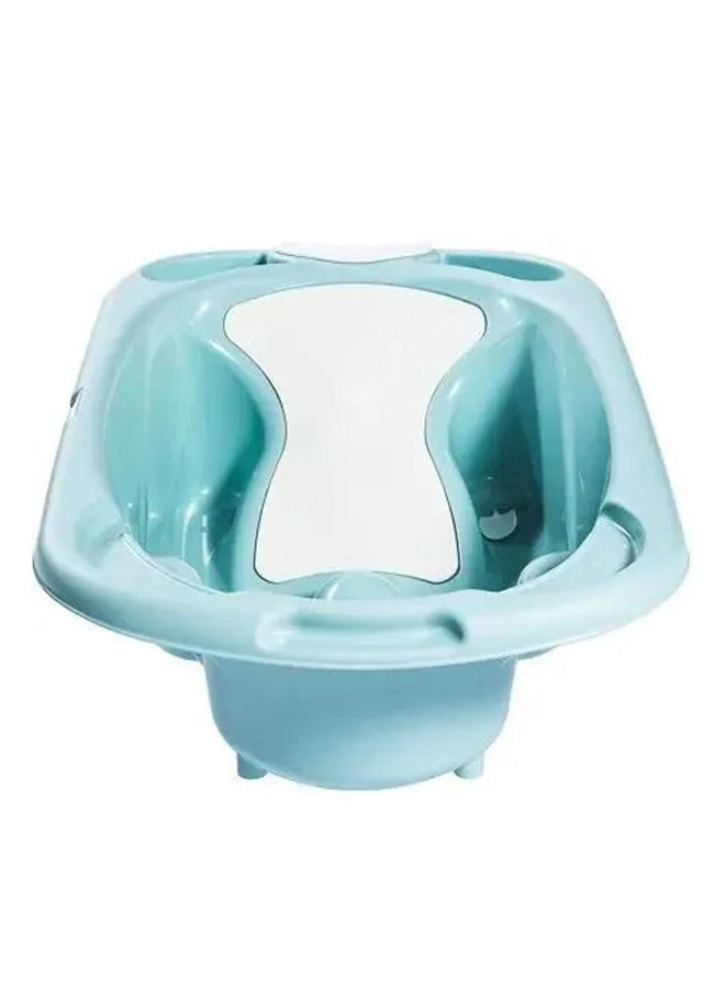 Baby Bagno Bath Tub - Blue , Bathtime For Baby, Soap And Sponge Trays, Shower Accessory, Support Feet, Plug To Drain The Water, From 0 To 12 Months, Made In Italy