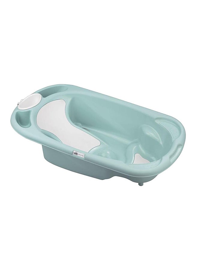 Baby Bagno Bath Tub - Blue , Bathtime For Baby, Soap And Sponge Trays, Shower Accessory, Support Feet, Plug To Drain The Water, From 0 To 12 Months, Made In Italy