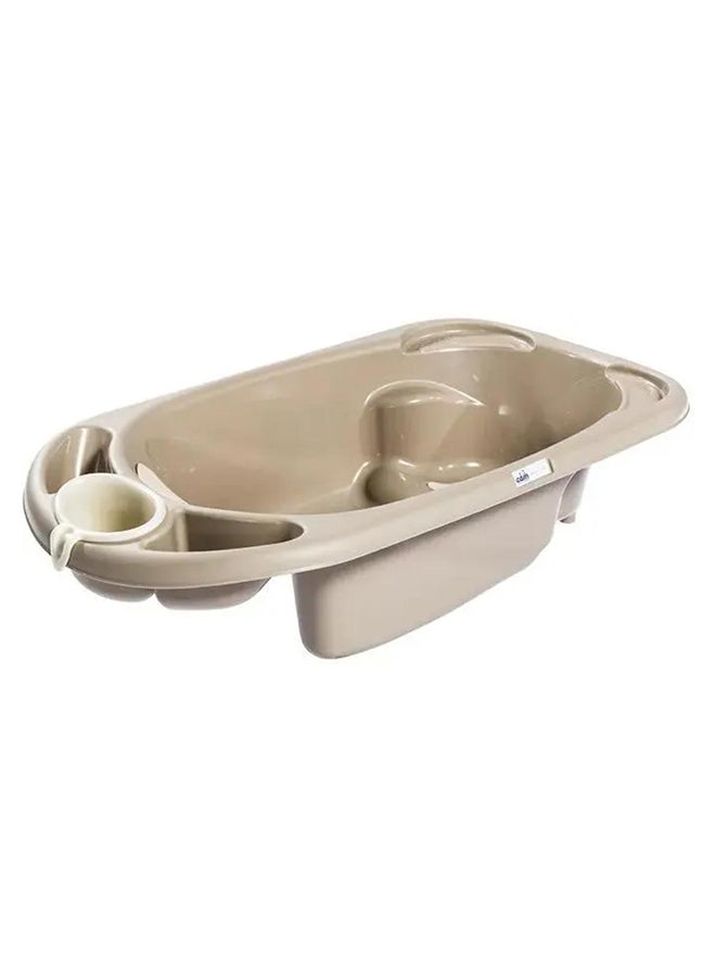 Baby Bagno Bath Tub - Brown , Bathtime For Baby, Soap And Sponge Trays, Shower Accessory, Support Feet, Plug To Drain The Water, From 0 To 12 Months, Made In Italy