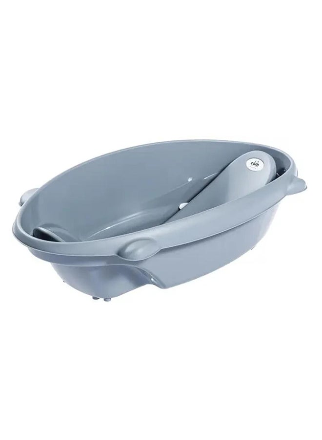 Bollicina Baby Bath Tub - Gray, 1 Pc - From 0 To 12 Months, Support Feet And Plug To Drain The Water, Newborn Bath Tub For Baby, Portable Baby Bathtub