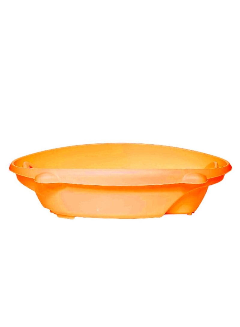 Bollicina Baby Bath Tub - Orange, 1 Piece - From 0 To 12 Months, Support Feet And Plug To Drain The Water, Newborn Bath Tub For Baby, Portable Baby Bathtub, Made In Italy