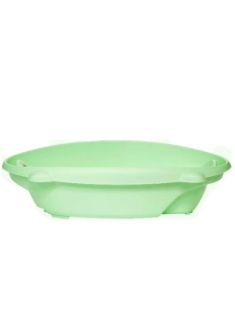 Bollicina Baby Bath Tub - Green, 1 Piece - From 0 To 12 Months, Support Feet And Plug To Drain The Water, Newborn Bath Tub For Baby, Portable Baby Bathtub, Made In Italy