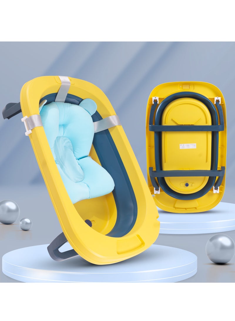 Baybee Avery Foldable Baby Bath Tub for Kids, Baby Bath Seat with Soft Cushion & Drainer, Kids Bathtub for Baby with Non-Slip Base, Kids baby bath tub for 0 to 2 years Old