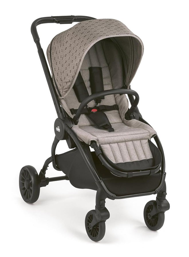 Vogue Baby Travel System - Blue, From 0 To 4 Years Old, Spacious Carrycot, Mattress, Hood With Extendable Sun Visor, Rocking Function, Compact Folding Pushchair, Made In Italy, Safety Harness