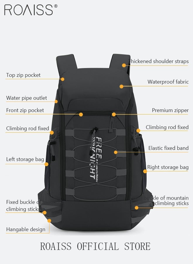 40L Capacity Outdoor Backpack with Rain Cover Waterproof Wear-Resistant Hiking Camping Trekking Travelling Sport Bag Durable Men Women Travel Hiking Backpack