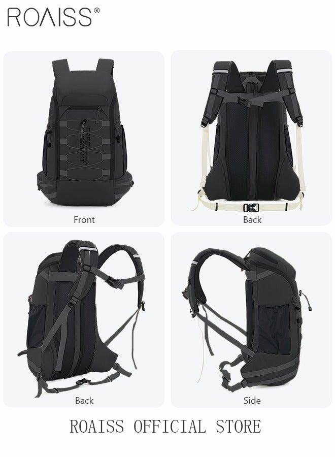 40L Capacity Outdoor Backpack with Rain Cover Waterproof Wear-Resistant Hiking Camping Trekking Travelling Sport Bag Durable Men Women Travel Hiking Backpack