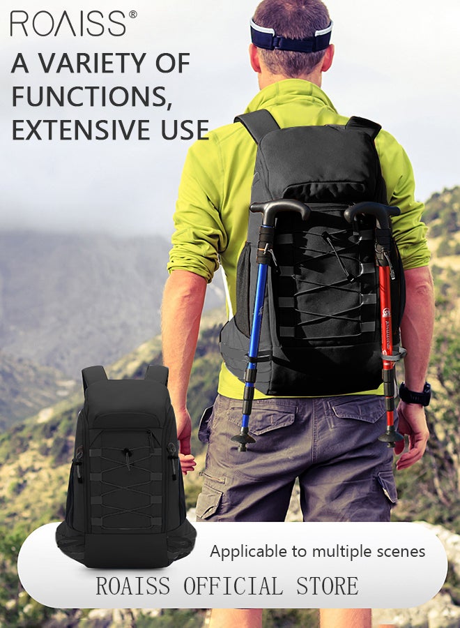 40L Capacity Outdoor Backpack with Rain Cover Waterproof Wear-Resistant Hiking Camping Trekking Travelling Sport Bag Durable Men Women Travel Hiking Backpack
