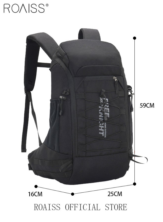 40L Capacity Outdoor Backpack with Rain Cover Waterproof Wear-Resistant Hiking Camping Trekking Travelling Sport Bag Durable Men Women Travel Hiking Backpack