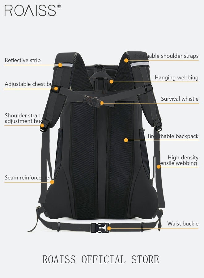 40L Capacity Outdoor Backpack with Rain Cover Waterproof Wear-Resistant Hiking Camping Trekking Travelling Sport Bag Durable Men Women Travel Hiking Backpack