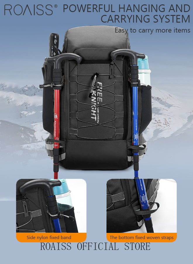 40L Capacity Outdoor Backpack with Rain Cover Waterproof Wear-Resistant Hiking Camping Trekking Travelling Sport Bag Durable Men Women Travel Hiking Backpack