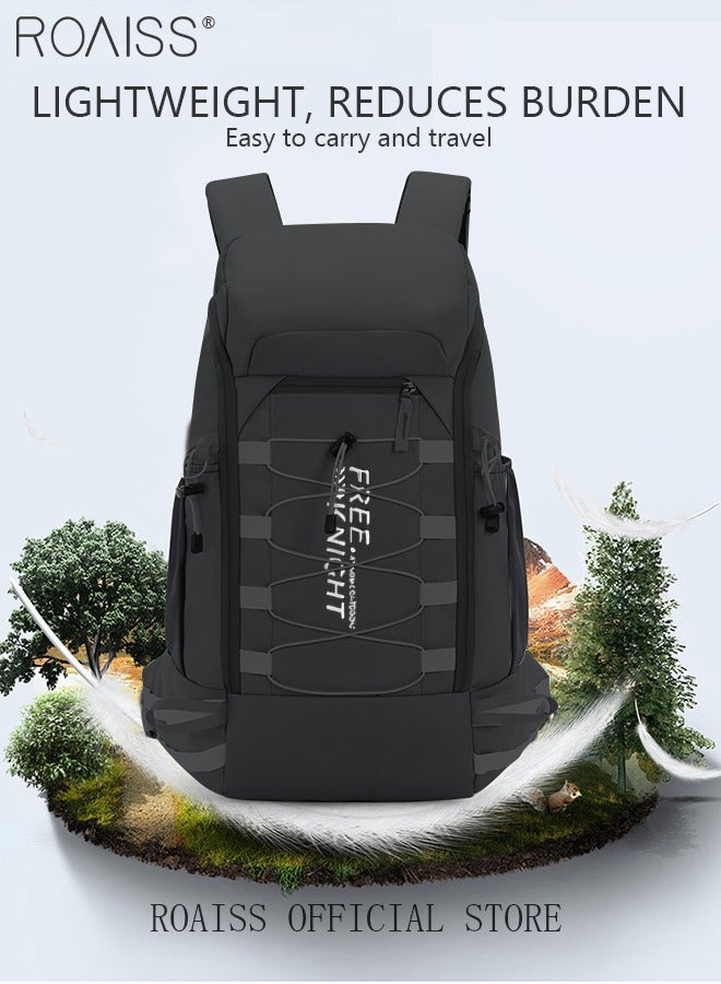 40L Capacity Outdoor Backpack with Rain Cover Waterproof Wear-Resistant Hiking Camping Trekking Travelling Sport Bag Durable Men Women Travel Hiking Backpack