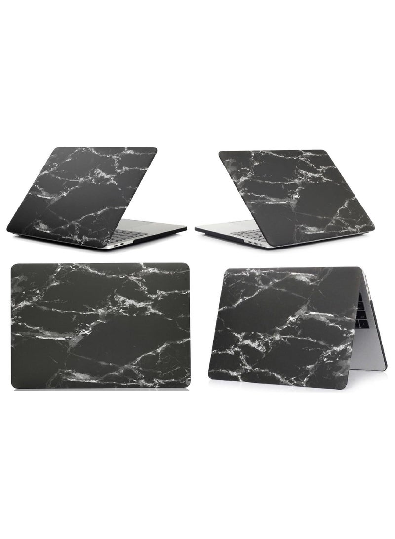 Hard Shell Case and Screen Protector Compatible with MacBook Pro 16-Inch Model: A2141 (MVVJ2xx/A, MVVK2xx/A, MVVL2xx/A, MVVM2xx/A) Retina Display with Touch Bar Touch ID, Black Marble