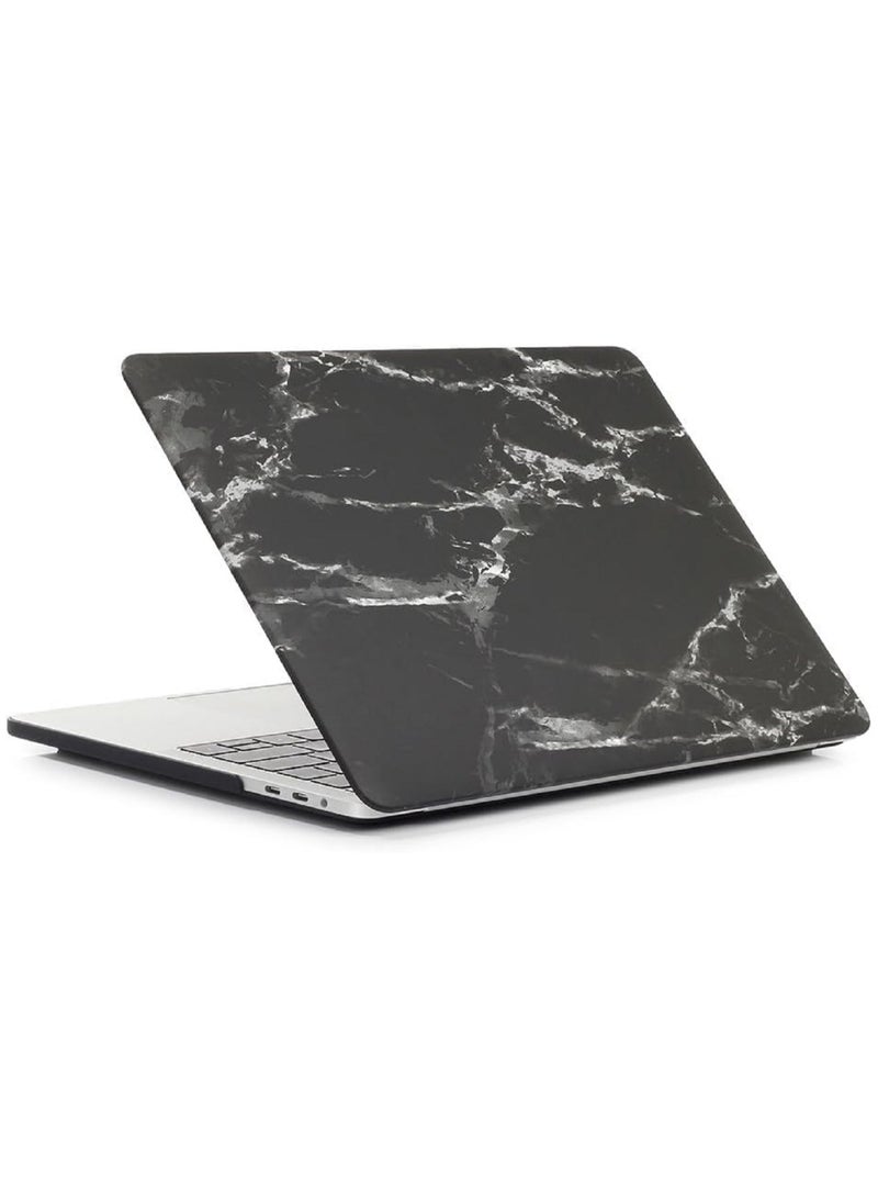 Hard Shell Case and Screen Protector Compatible with MacBook Pro 16-Inch Model: A2141 (MVVJ2xx/A, MVVK2xx/A, MVVL2xx/A, MVVM2xx/A) Retina Display with Touch Bar Touch ID, Black Marble