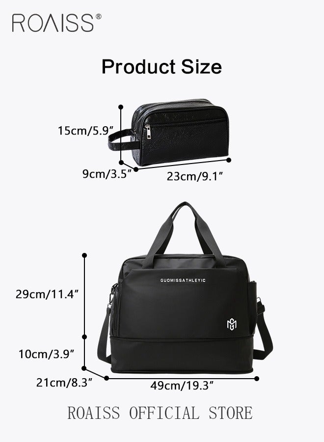 Large Capacity Duffle Bag and a Small Zipper Pouch Bag Combination Set Unisex Multi-Functional Waterproof Shoulder Crossbody Bags Sets for Travel Business Trip or Gym Suitable for both Women and Men