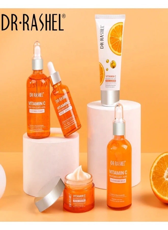 Combo - Dr. Rashel Vitamin C 5 Piece Set & 3 x Primer Serums (Vitamin C, Collagen, Hyaluronic Acid)