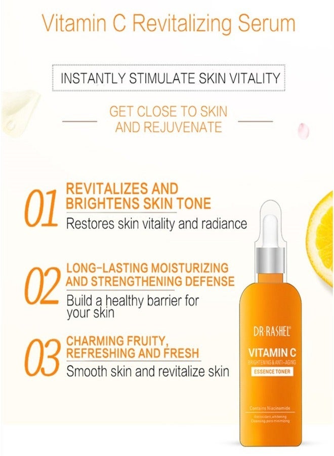 Combo - Dr. Rashel Vitamin C 5 Piece Set & 3 x Primer Serums (Vitamin C, Collagen, Hyaluronic Acid)