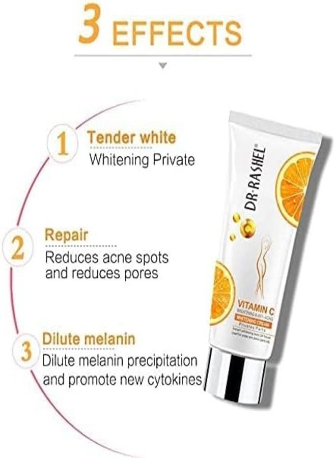 Dr. Rashel Vitamin c privates parts whitening cream, Cleansing MIlk, whitening soap (set of 3)