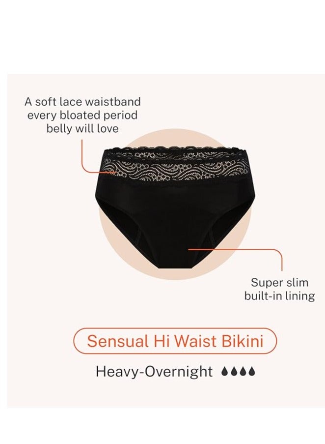 Hi-Waist Bikini - Heavy-Overnight Absorbency - Period Protection Underwear for Women