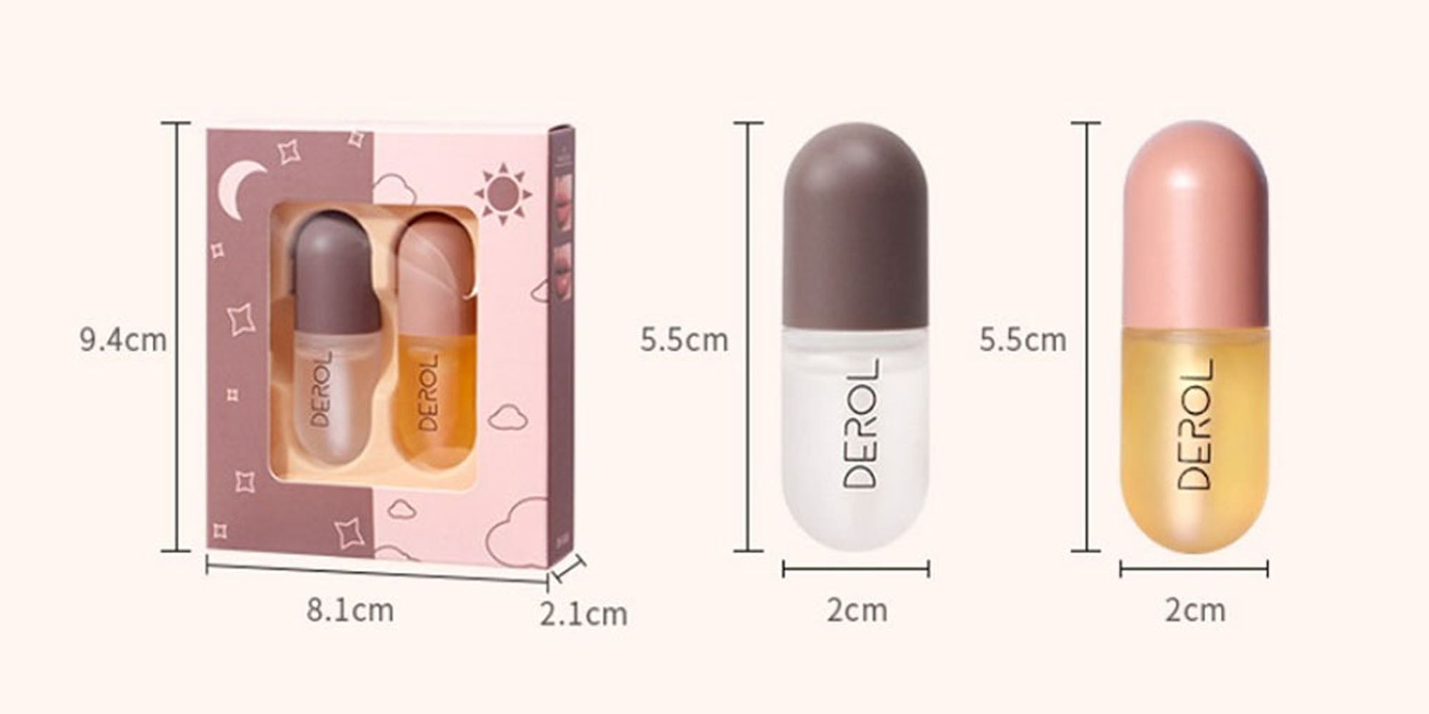 2 Pcs Lip Plumper Day And Night Double Effect Coffret Set