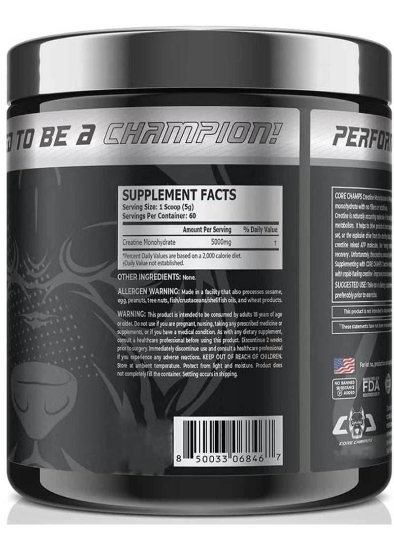 Core Champs Creatine 5000mg 300g Unflavored 60 Servings