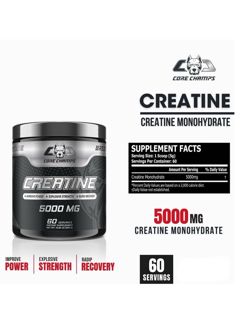 Core Champs Creatine 5000mg 300g Unflavored 60 Servings