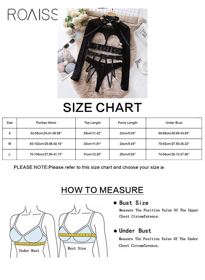 Multi-Piece Set Of Split Spliced Underwear Adjustable Shoulder Straps Hollow Design See-Through Nightclub Hot Underwear