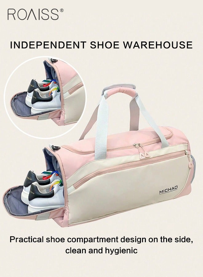 Wet Dry Separation Fitness Bag Large Capacity Independent Shoe Storage Travel Handbag Adjustable Detachable Shoulder Strap Yoga Bag