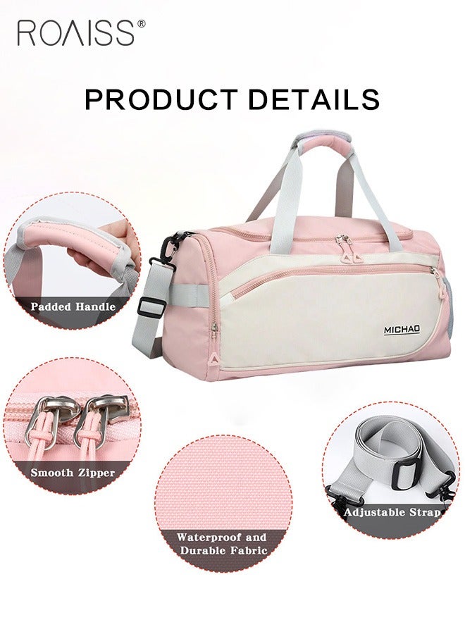 Wet Dry Separation Fitness Bag Large Capacity Independent Shoe Storage Travel Handbag Adjustable Detachable Shoulder Strap Yoga Bag