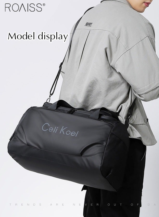 Large-Capacity Wet And Dry Travel Tote Bag Adjustable Detachable Shoulder Strap Gym Bag Independent Shoe Compartment Duffel Bag.