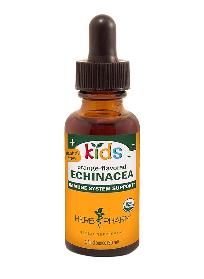 Kids Echinacea Immune System Support Herbal Supplement Orange Flavor Alcohol Free 30Ml