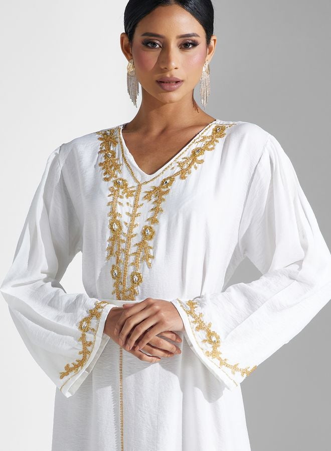 Embellished Belted Jalabiya