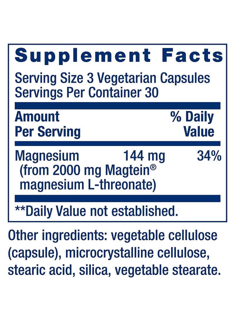 Neuro Mag Magnesium L Threonate - 90 Vegetarian Capsules