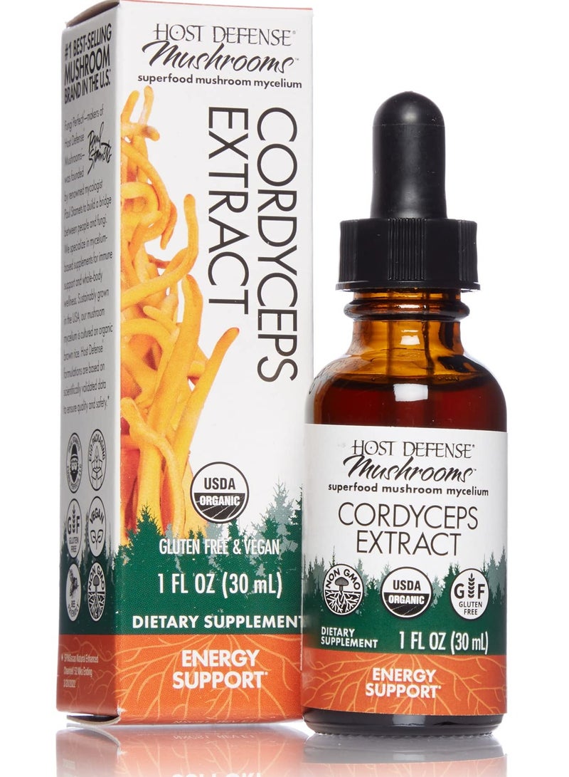 , Cordyceps Extract, Supports Energy and Stamina, Mushroom Supplement, Plain, 1 fl oz