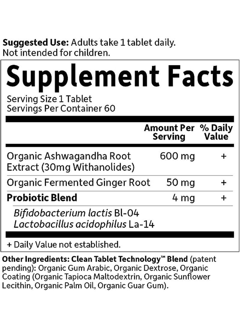 Garden of Life Organics Ashwagandha Stress-Mood 60 Vegan Tablets