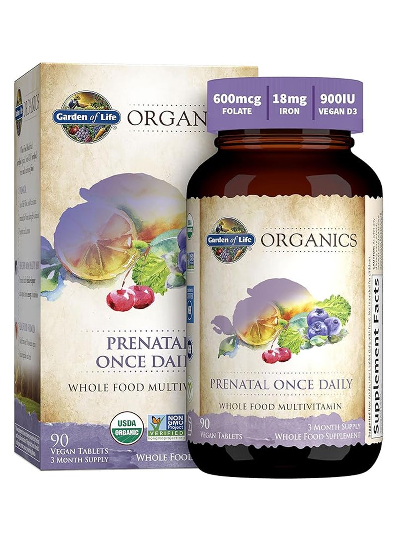 Garden Of Life Organics Prenatal Once Daily Whole Food Multi Vitamin 90 Vegan Tablets