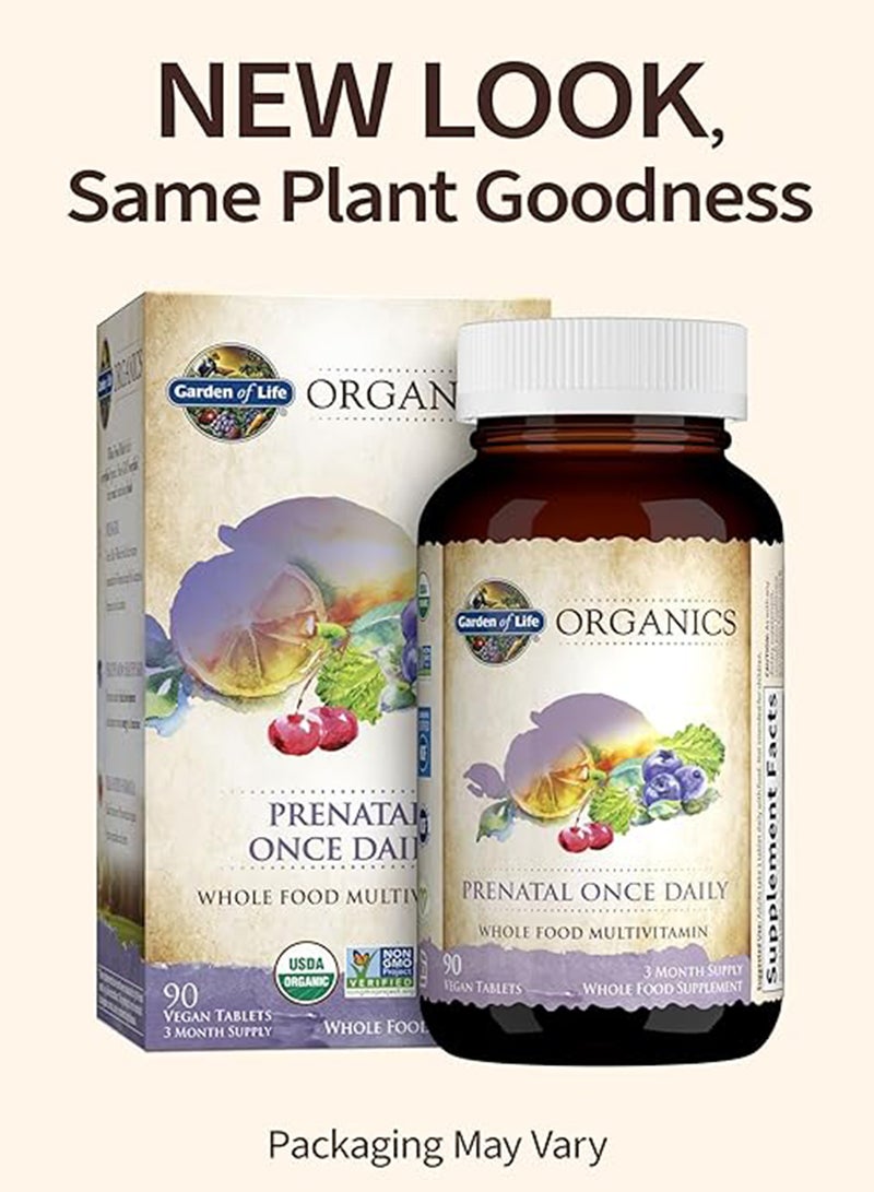 Garden Of Life Organics Prenatal Once Daily Whole Food Multi Vitamin 90 Vegan Tablets