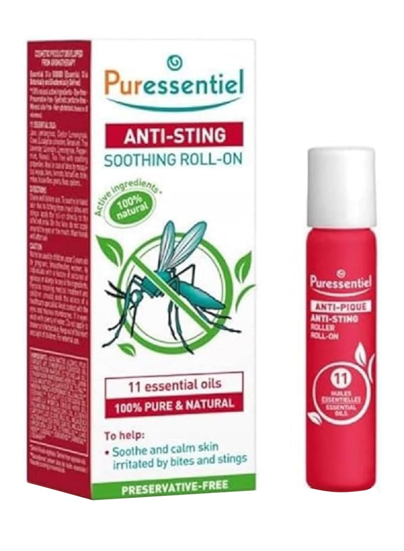 Anti-Sting Soothing Roll-On 100% Pure And Natural Ingredients 11 Essential Oils Preservative Free 5Ml