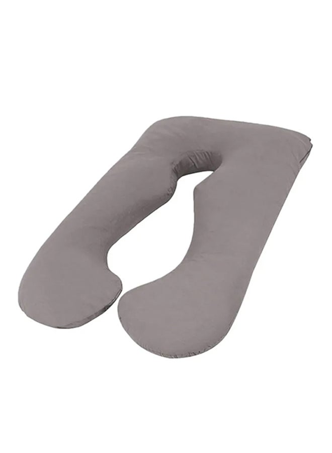 U Shape Comfortable Maternity Pillow Microfiber Grey 70x25x120cm