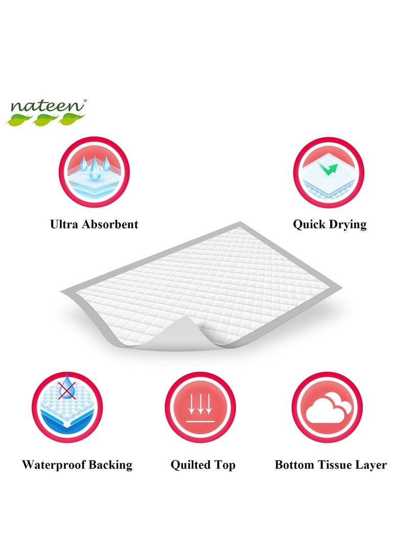 Nateen Disposable Incontinence Underpads,80 x 180 cm,20 Pcs Bed Pads for Mattress Furniture Sofa Chair Protector High Absorbency Mats.