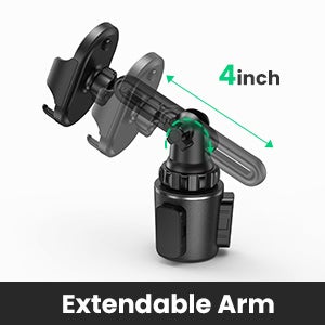 Car Phone Holder For Car Cup, Adjustable Car Cup Phone Holder, Rotatable Car Mount, Phone Holder Car, iPhone Holder, Cell Phone Holder For iPhone 15/16 Series,Galaxy S24 S23 Ultra Z Flip, Xiaomi etc Black