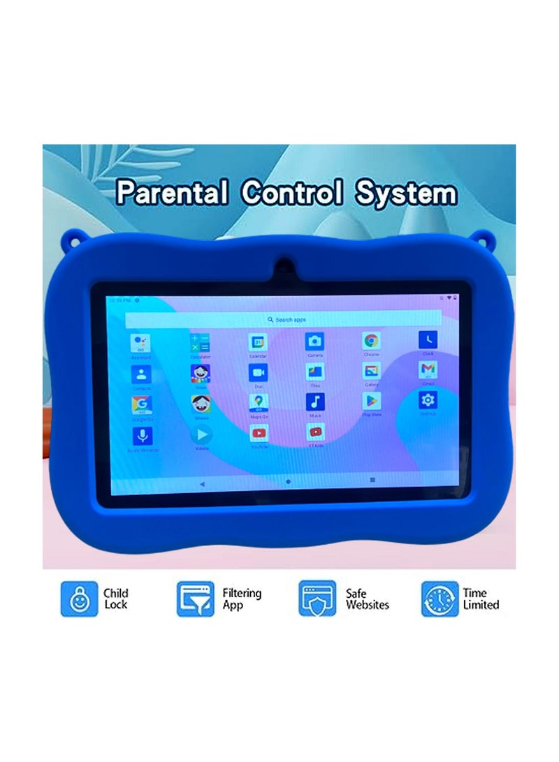 PRITOM Tablet for Kids, 7 inch Kids Tablets with WiFi, 32GB ROM, 2GB RAM, Bluetooth, Camera, Parental Control, Pre-Installed APPs, Games, Learning Educational Toddler Tablet with Case, Blue