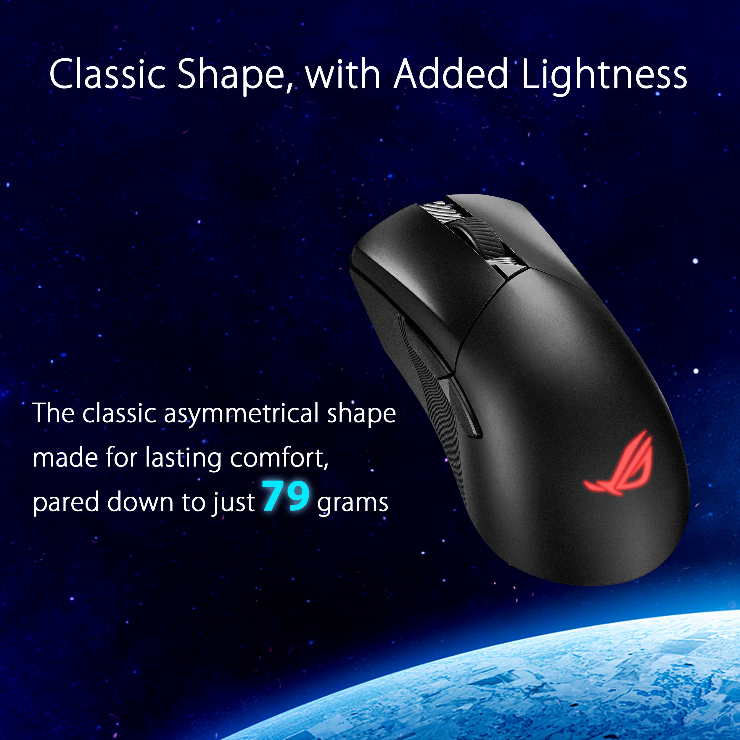 ROG Gladius III Wireless Gaming Mouse, 3 Connection Modes - Wired / Bluetooth / RF 2.4 GHz, 36000 DPI Optical Sensor, 6 Programmable Buttons, RGB, 85 Hour Battery Life, Ergonomic